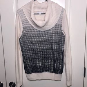 NY&CO Women’s cowl neck winter white sweater with ombre looping in front